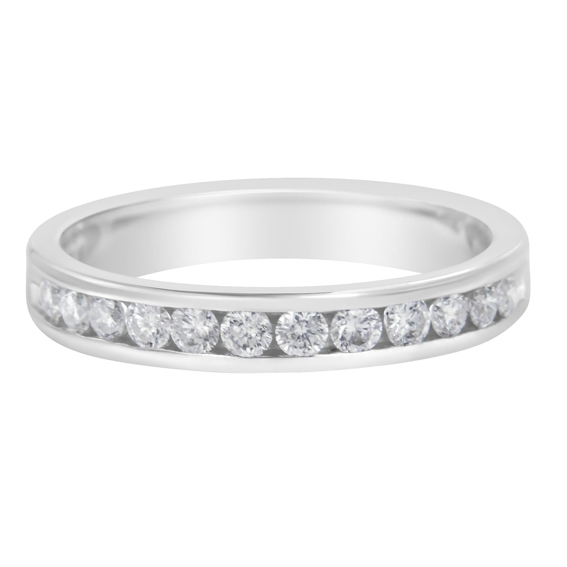 14K White Gold 1/2 cttw Diamond Band Ring (I-J Color, I2-I3 Clarity)-2