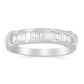 .925 Sterling Silver 1/2 Cttw Baguette Cut Diamond Channel Set X-Station Wedding Ring (H-I Color, I1-I2 Clarity)