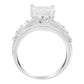 14K White Gold 2.0 Cttw Mixed-Cut Diamond Rectangle Invisible-Set Composite Cluster Ring with Bar- and Channel-Set Band (H-I Color, SI2-I1 Clarity)-2