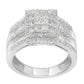 10K White Gold Diamond Cluster Ring (1 cttw, H-I Color, I1-I2 Clarity)-2