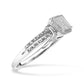 .925 Sterling Silver 1/4 Cttw Princess-cut Diamond Composite Ring with Beaded Halo (H-I Color, SI1-SI2 Clarity)-2