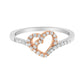 10K Two Toned Gold Diamond Heart Cocktail Ring (1/5 Cttw, H-I Color, I1-I2 Clarity)-2