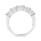 14K White Gold 1.00 Cttw Brilliant Round Cut Diamond 5-Stone Band Ring (H-I Color, SI2-I1 Clarity)-2