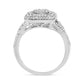 .925 Sterling Silver 1/2 Cttw Round-Cut Diamond Cluster Cushion Ring (I-J , I1-I2)-2