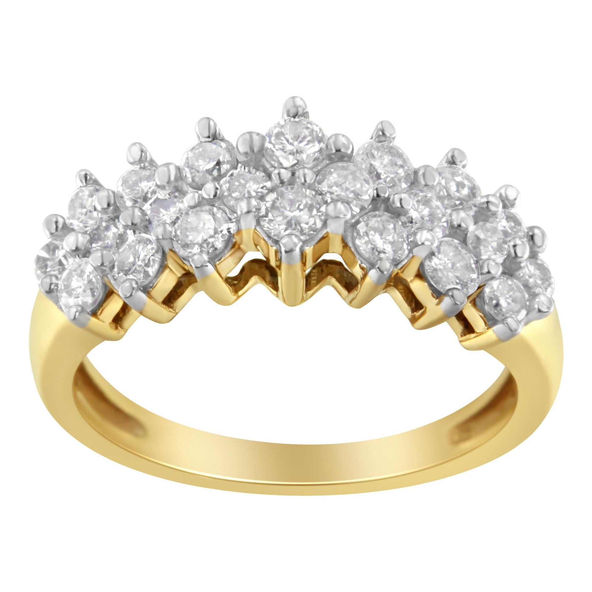 10K Yellow Gold Round Diamond Ring (1 cttw, J-K Color, I1-I2 Clarity)-2