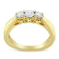 10K Yellow Gold Three-stone Diamond Ring (0.50 cttw, J-K Color, I2-I3 Clarity)-2