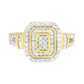 10K Yellow Gold Plated .925 Sterling Silver 3/4 Cttw Diamond Cluster Ring (I-J color, I1-I2 Clarity)-2