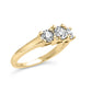 10K Yellow Gold 1/2 Cttw Miracle Set Round Diamond Three Stone Illusion Plate Ring (I-J Color, I2-I3 Clarity)-2