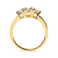 10K Yellow Gold 1.00 Cttw Champagne Diamond 3-Stone Band Ring (J-K Color, I1-I2 Clarity)-2