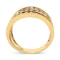 10K Yellow Gold Plated .925 Sterling Silver 1 1/2 Cttw Diamond 4 Row Channel Band Ring (Champagne Color, I2-I3 Clarity)-2