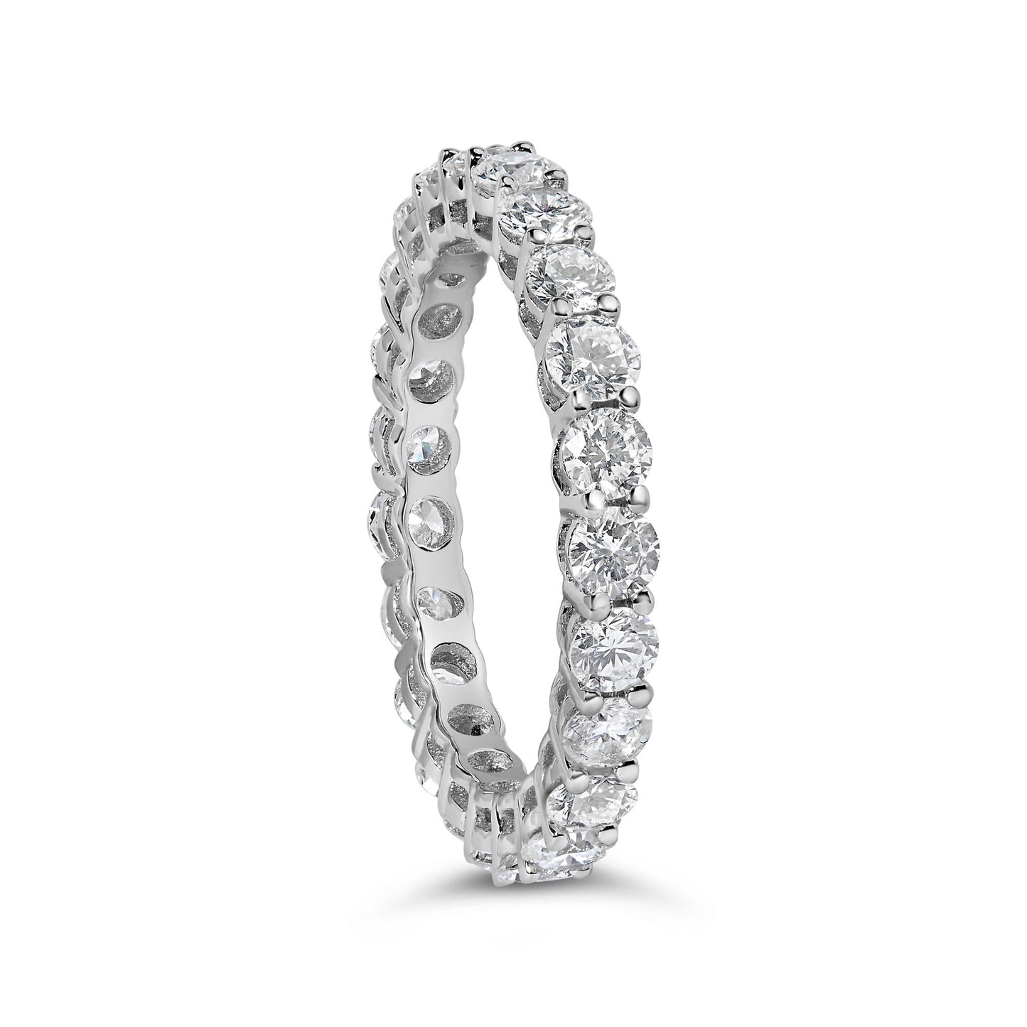 14K White Gold 2 1/4 Cttw Round Lab Grown Diamond Eternity Band Ring (F-G Color, VS1-VS2 Clarity)-2