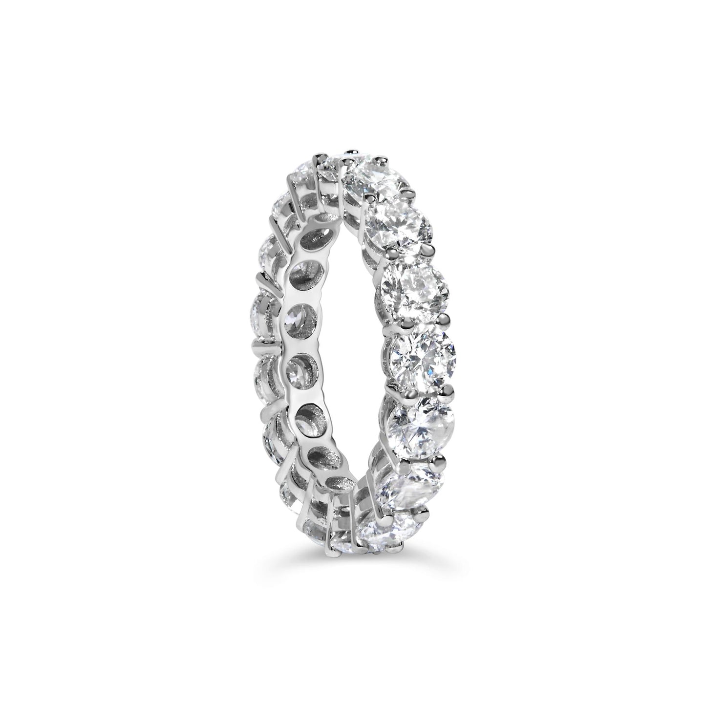 14K White Gold 5 1/4 Cttw Round Lab Grown Diamond Eternity Band Ring (F-G Color, VS1-VS2 Clarity)-2