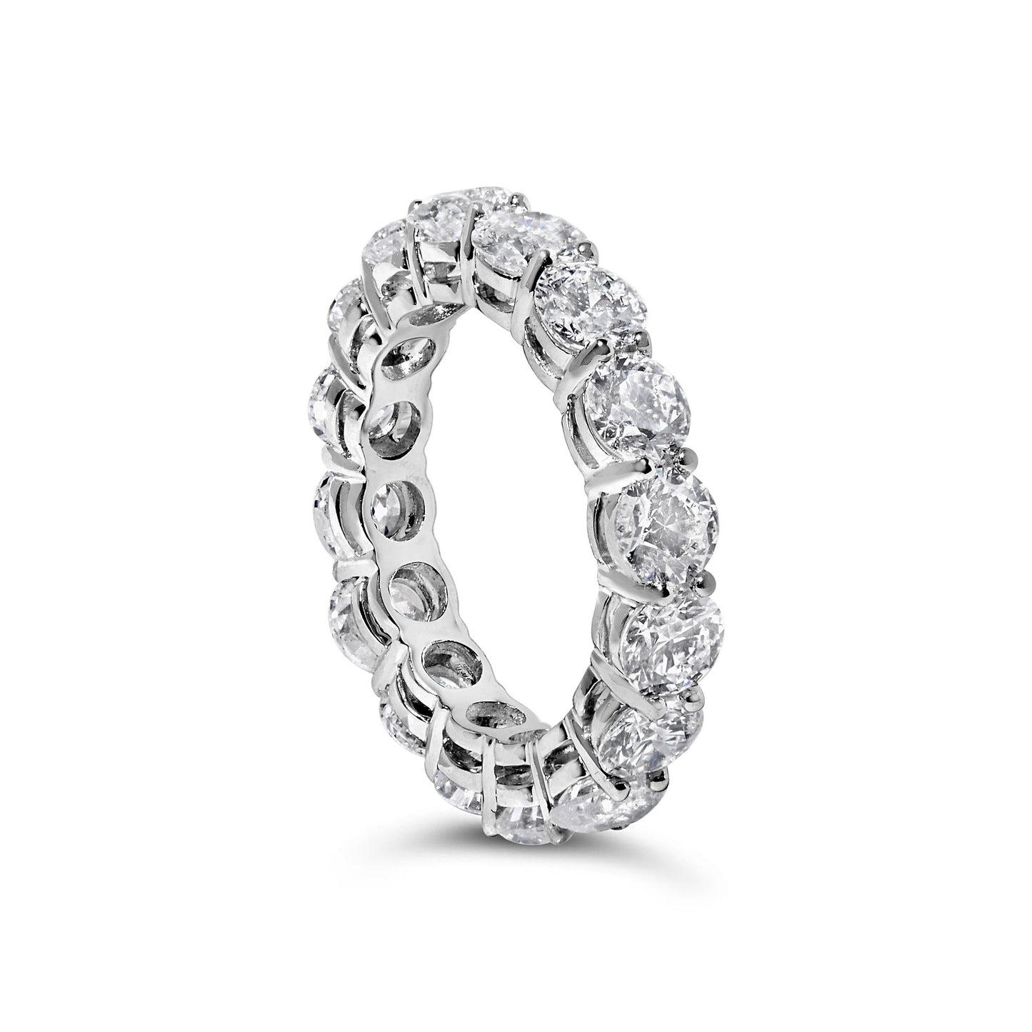 14K White Gold 6 1/4 Cttw Round Lab Grown Diamond Eternity Band Ring (F-G Color, VS1-VS2 Clarity)-2