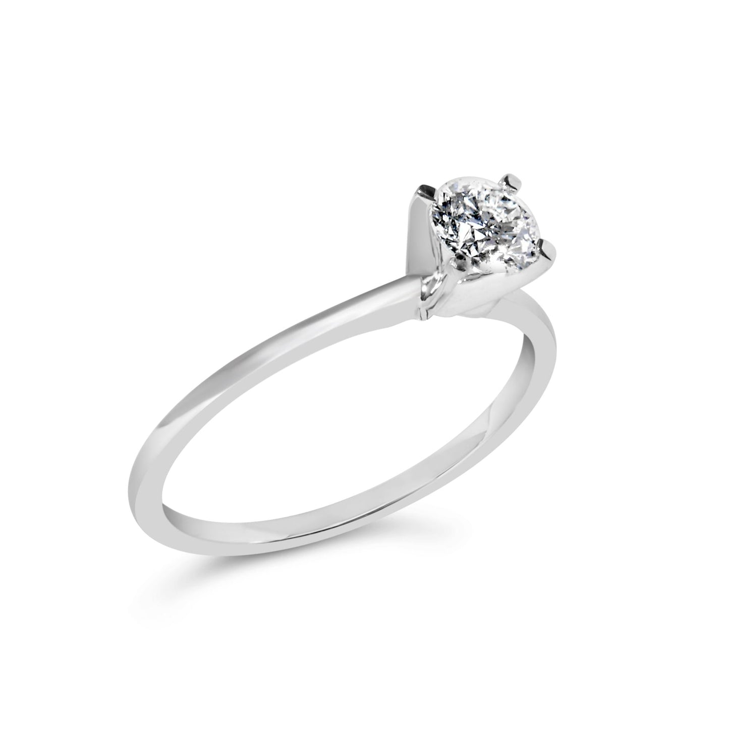 14K White Gold 1/2 Cttw Round Lab Grown Diamond 4 Prong Solitaire Engagement Ring (F-G Color, VS2-SI1 Clarity)-2