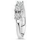 14K White Gold  3/4 Cttw Lab Grown Diamond 3 Stone Ring Band (F-G Color, VS2-SI1 Clarity)-2