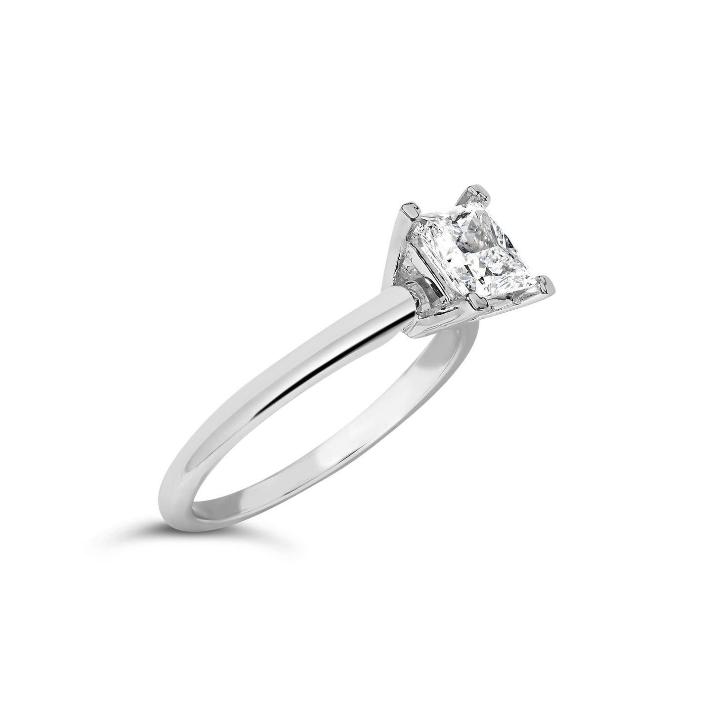 14K White Gold 1.0 Cttw Princess Lab-Grown Diamond Solitaire Engagement  Ring (F-G Color, VS1-VS2 Clarity)-2