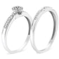 .925 Sterling Silver Diamond Accent Frame Twist Shank Bridal Set Ring and Band (I-J Color, I3 Clarity)-2