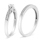 .925 Sterling Silver 1/3 Cttw Diamond Classic Engagement Ring Bridal Set with Milgrain (I-J Color, I3 Clarity)-2