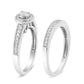 .925 Sterling Silver 1/2 Ctw Diamond Halo and Milgrain Engagement Ring Bridal Set (I-J Color, I3 Clarity)-2