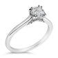 14K White Gold 7/8 Cttw Lab Grown Diamond Solitaire Cathedral Style Engagement Ring (F-G Color, VS1-VS2 Clarity)-2