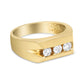 Men's 14K Yellow Gold 1/2 Cttw Channel Set Diamond 3 Stone Band Ring (H-I Color, I1 Clarity)