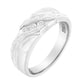 10K White Gold 1/10 Cttw Diamond Men's Three Stone Channel Set Diamond Wedding Ring (I-J Color, I1-I2 Clarity)-2