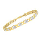 10K Yellow Gold over .925 Sterling Silver 1.0 Cttw Diamond Cluster X Link Tennis Link Bracelet (H-I Color, I3 Clarity) - 7"-2