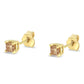 IGI Certified 14k Yellow Gold 4-Prong Set Princess-Cut Solitaire Diamond Push Back Stud Earrings (L-M Color, I1-I2 Clarity)-4