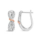 10K White and Rose Gold 1/3 Cttw Diamond Infinite and Ribbon Hoop Earrings (H-I Color, I1-I2 Clarity)-2