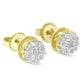 14K Yellow Gold Plated .925 Sterling Silver 1/7 Cttw Diamond Miracle Set Stud Earrings (I-J Color, I3 Promo Clarity)-2