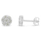 Sterling Silver Rose-Cut Diamond Floral Cluster Stud Earring (0.25 cttw, I-J Color, I2-I3 Clarity)