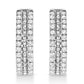 .925 Sterling Silver 1/2 Cttw Diamond Double Row Leverback Hoop Earring (I-J Color, I3 Clarity)