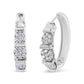 .925 Sterling Silver 1/2 Cttw Lab Grown Round Diamond Floral Cluster Hoop Earrings (F-G Color, SI1-SI2 Clarity)-2