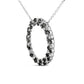 .925 Sterling Silver 1 3/5 Cttw Alternating Treated Black and White Diamond Double Row Open Circle Pendant Necklace (H-I Color, I3 Clarity) - 18"