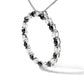 .925 Sterling Silver 1 3/4 Cttw Alternating Black and White Diamond Open Circle Hoop Pendant Necklace (H-I Color, I2-I3 Clarity) - 18" Inches