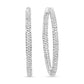 18K White Gold 2.00 Cttw Round-Cut Diamond Inner-Outer Hoop Earrings (F-G Color, VS1-VS2 Clarity)-2