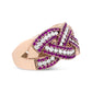 18K Rose Gold Red Ruby and 7/8 Cttw Diamond Woven Braided Band Ring (F-G Color, VS1-VS2 Clarity)-2