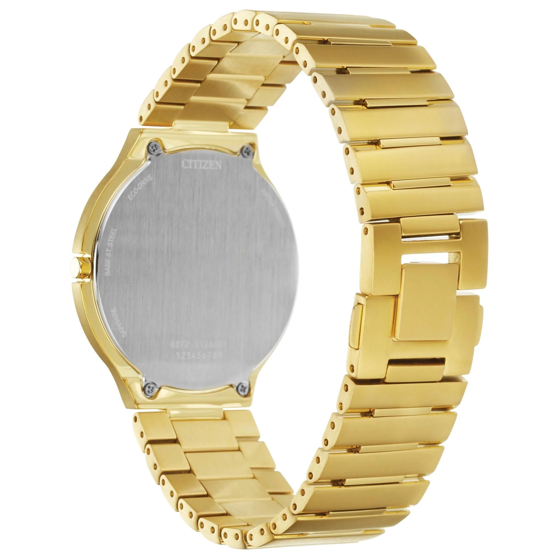 Unisex Eco-Drive Stiletto Gold-Tone Stainless Steel Watch - AR3112-57E