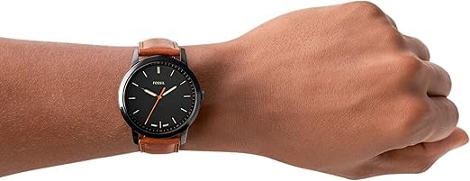 Fossil Minimalist Men's Watch with Leather or Stainless Steel Band, Chronograph or Analog Watch Display with Slim Case Design