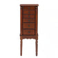 Ollie Deep Cherry Finish Petite Jewelry Armoire with Flip Top and Inset Mirror