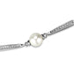 3W1041 - Rhodium Brass Bracelet with Synthetic Pearl in White-1