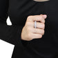 3W1534 - Rhodium Brass Ring with AAA Grade CZ  in Clear-4