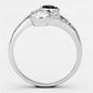 3W494 - Rhodium Brass Ring with Synthetic Synthetic Glass in Sapphire-2