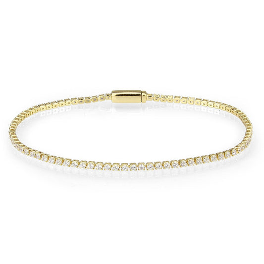 3W1680 - Gold Brass Bracelet with AAA Grade CZ in Clear-0