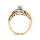 10K Two-Toned 1/2 Cttw Round And Baguette-Cut Composite Pear Head Diamond Ring (H-I Color, I2-I3 Clarity)-3