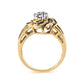 10K Yellow Gold 1/2 Cttw Round and Baguette Diamond Flower Swirl Cocktail Ring (I-J Color, SI2-I1 Clarity)-3