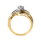 10K Yellow Gold 1/2 Cttw Diamond Pear Cluster and Swirl Ring (H-I Color, I1-I2 Clarity)-3