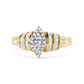 10K Yellow Gold 1/2 Cttw Diamond Pear Shaped Head and Multi Row Channel Set  Shank Ring (H-I Color, SI2-I1 Clarity)