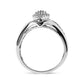 14K White Gold 3/4 Cttw Round and Baguette cut Diamond Cluster Ring (H-I Color, I1-I2 Clarity)-3