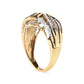 10K Yellow Gold 1/2 Cttw Round and Baguette cut Diamond Open Space Bypass Ring (H-I Color, SI2-I1 Clarity)-3